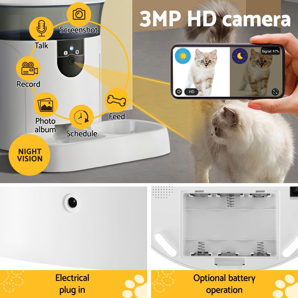 i.Pet Automatic Pet Feeder Dog Cat Camera Wifi Smart Food Dispenser Timer 7L APP