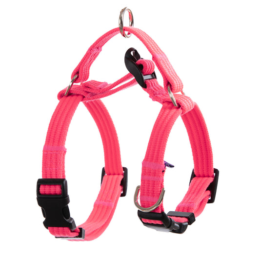 Dog Double-Lined Straps Harness Adjustable L NEON CAROL-PINK